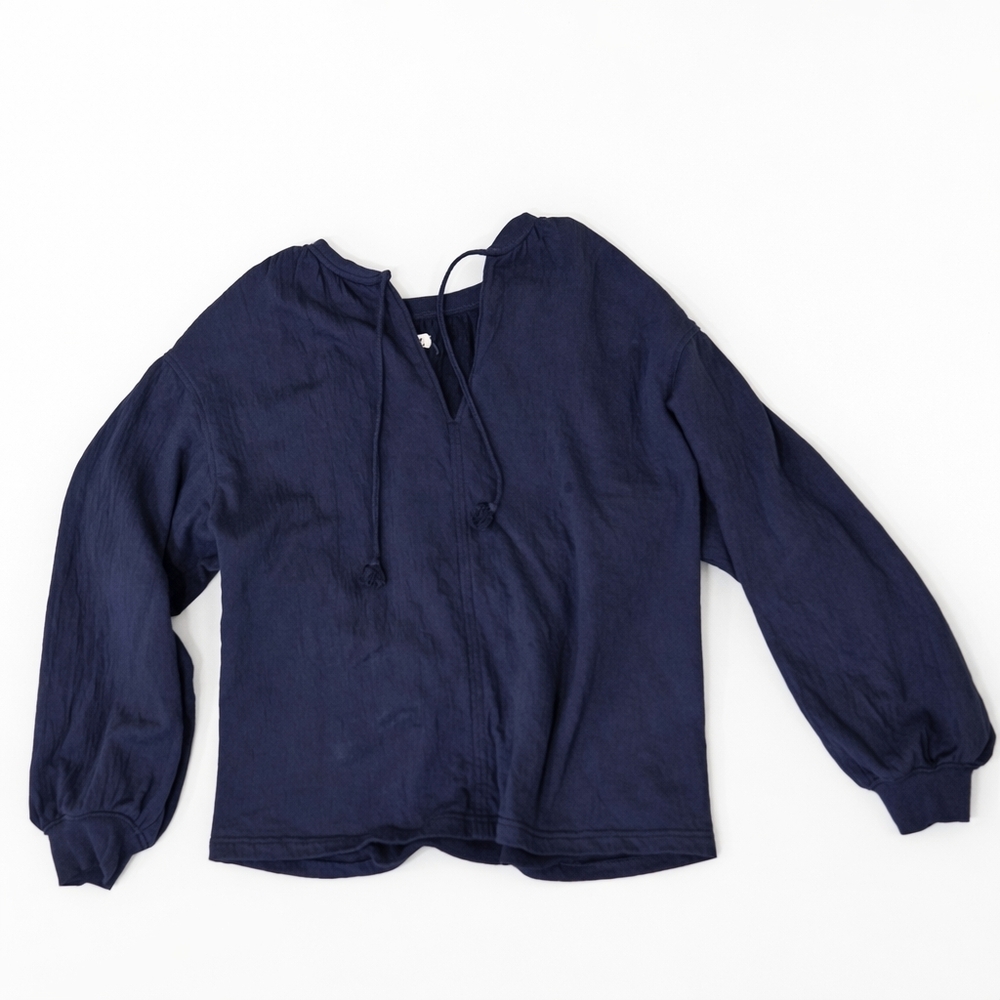 Aerie Deep Blue Textured Top